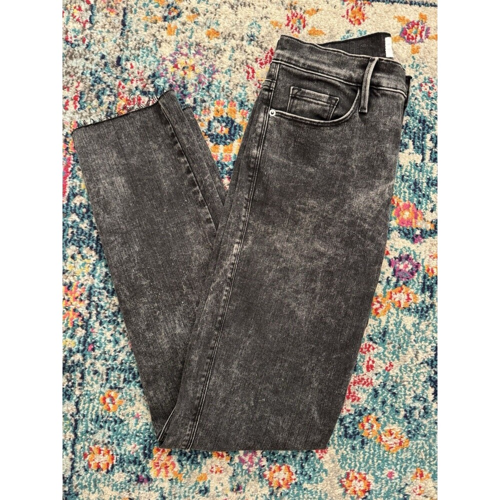 Frame Women's Le Sylvie Slender Straight Black Rockstar Jeans Size 29 - Picture 3 of 9